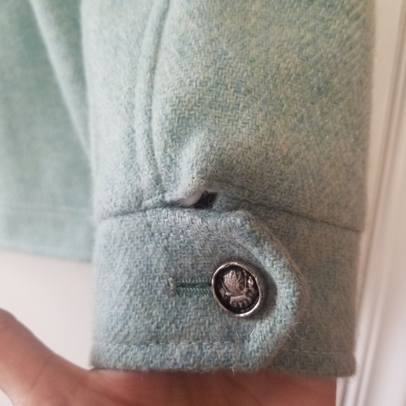 Moriarty's Gap Of Dunloe Ireland Seafoam Wool Cashmere Herringbone Jacket XL - Picture 4 of 8